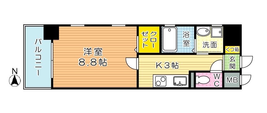 MDIグランデラブロ香春口 905号室 間取り