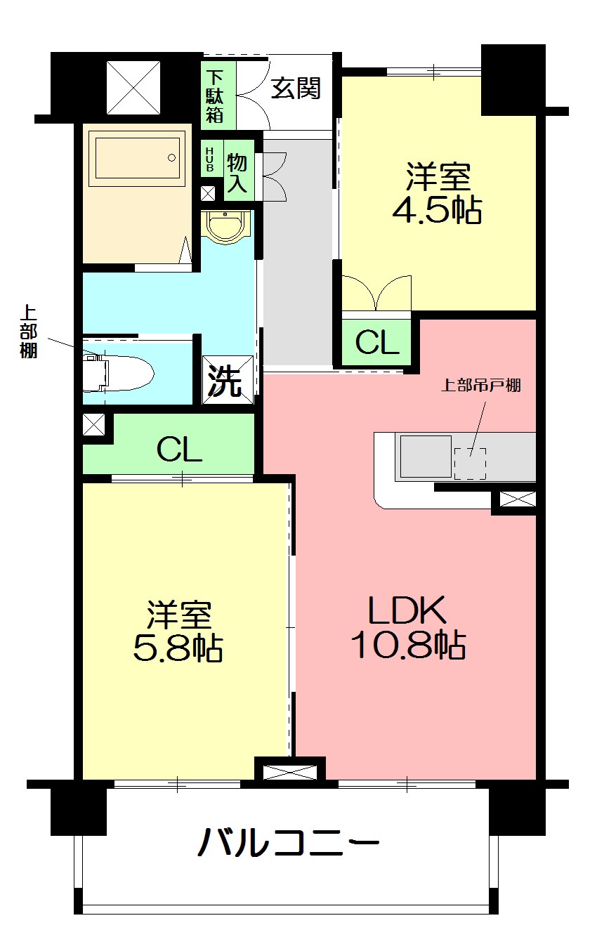 パノラマ南鴨宮 408号室 間取り