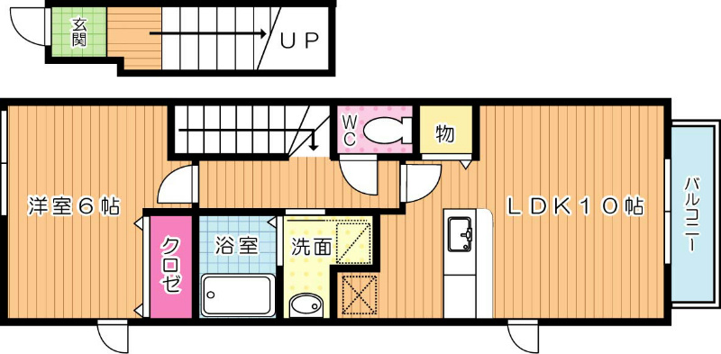フィデール建郷 201号室 間取り