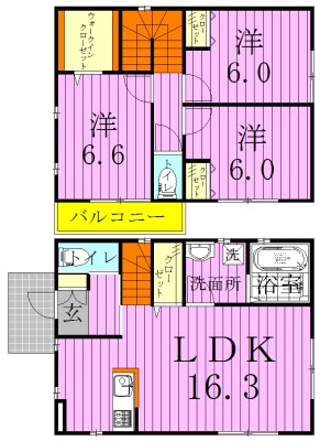 幸谷戸建貸家 間取り