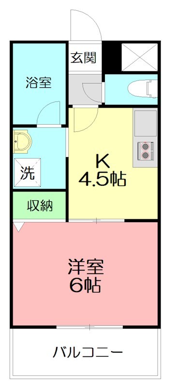 ベルピア藤沢善行第4 206号室 間取り