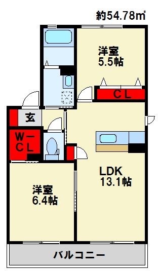 コスモスコーポラス A棟 間取り