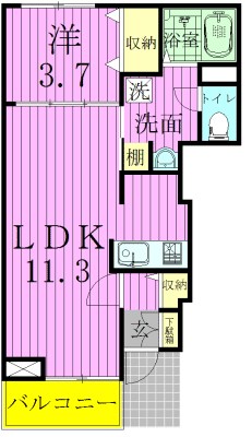 サン・エアリー 102号室 間取り