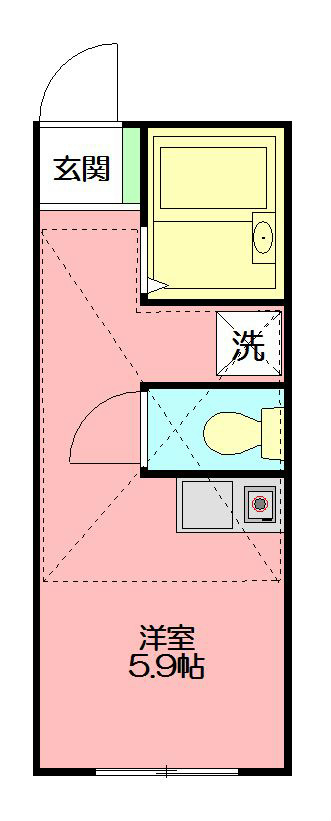戸塚区上矢部アパートメントＢ棟 205号室 間取り