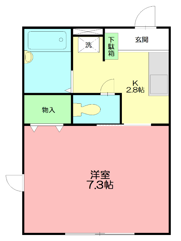 オリーブ 103号室 間取り