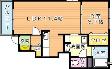 グラディート華里 103号室 間取り