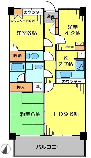 東急ドエルアルス長津田 103号室 間取り