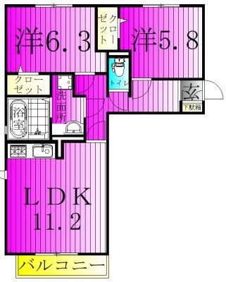 エスポワールＥ 203号室 間取り