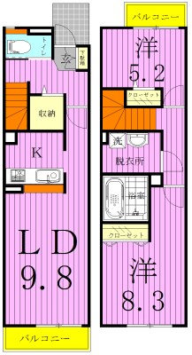 アムールＳⅡ 104号室 間取り