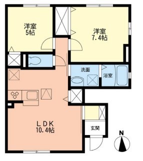 リアン湘南 102号室 間取り
