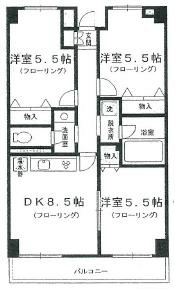 スカイコート 801号室 間取り