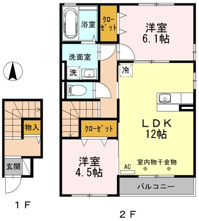 ソレイユ 202号室 間取り