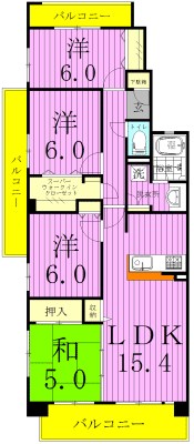 レジディア東松戸 301号室 間取り