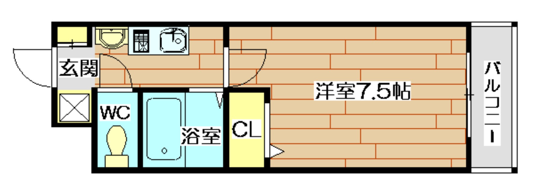 グランベールアイ大手町 202号室 間取り