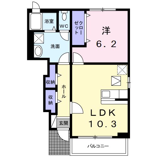 ウィズヒルⅡ 103号室 間取り