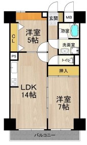 ファーロ新北島 604号室 間取り