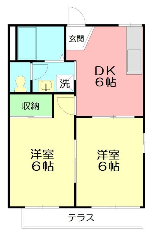 プランドール若林 101号室 間取り