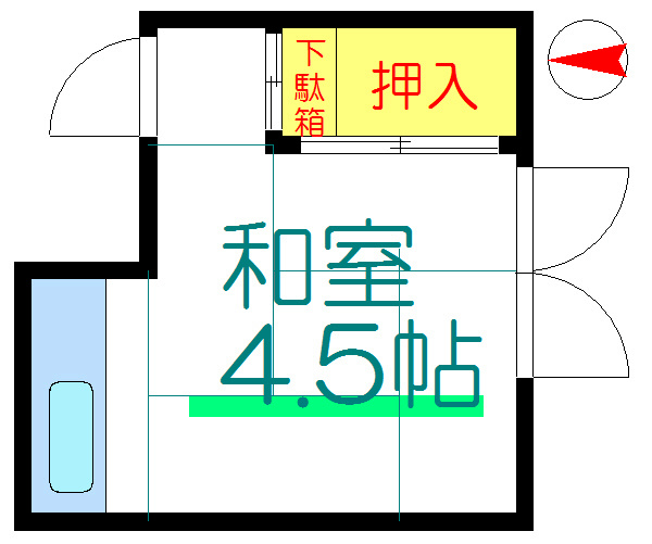幸楽荘 B号室 間取り