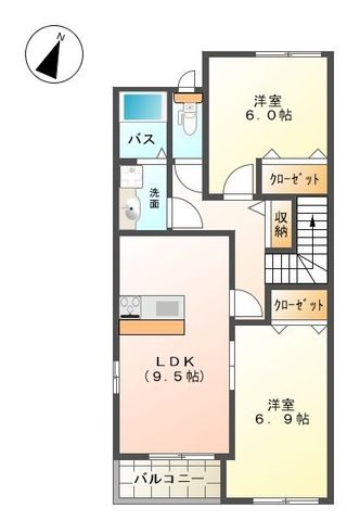 ネオハイム 202号室 間取り