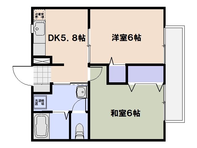 エルセトル佐方 201号室 間取り