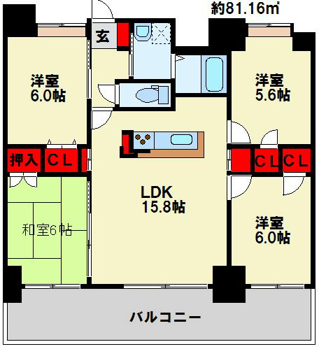 フェルト127 1511号室 間取り