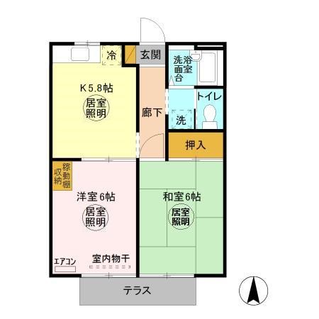 サマックスニュークレール 103号室 間取り