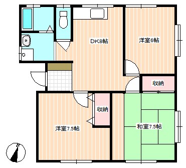 西大坪Mアパート 間取り