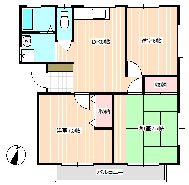 西大坪Mアパート 間取り
