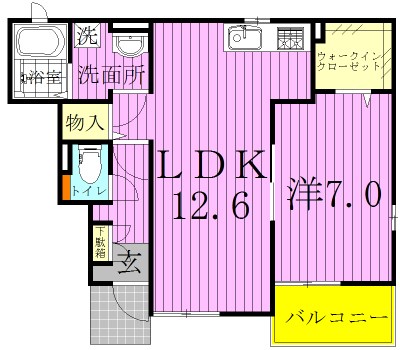 シエロビスタ常盤平Ⅱ 105号室 間取り