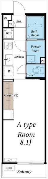 リブリ・サザンビーチ茅ヶ崎Ⅱ 201号室 間取り