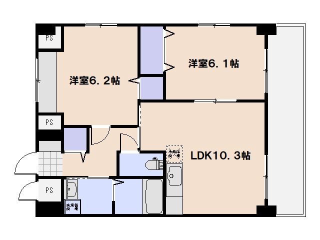 サンシャインKAWAOKA 204号室 間取り
