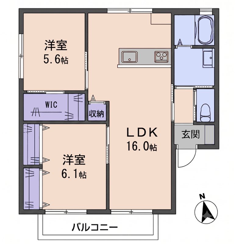 セジュール小東 201号室 間取り