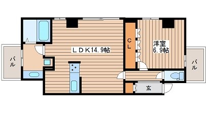 大阪府大阪市西区北堀江１丁目 間取り