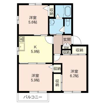Ｃａｓｔｌｅ　Ｈａｓｅ　Ａ 間取り