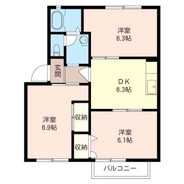 ブレーメン駒ヶ原Ｂ 間取り