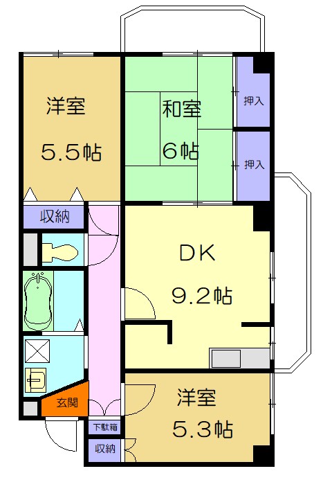 サニーパーク壱番館 406号室 間取り