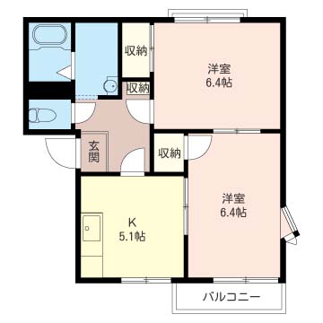 ゴールドハイツA 201号室 間取り