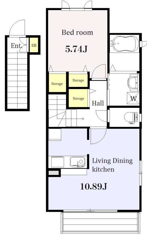 Calm　Place（カームプレイス） 201号室 間取り