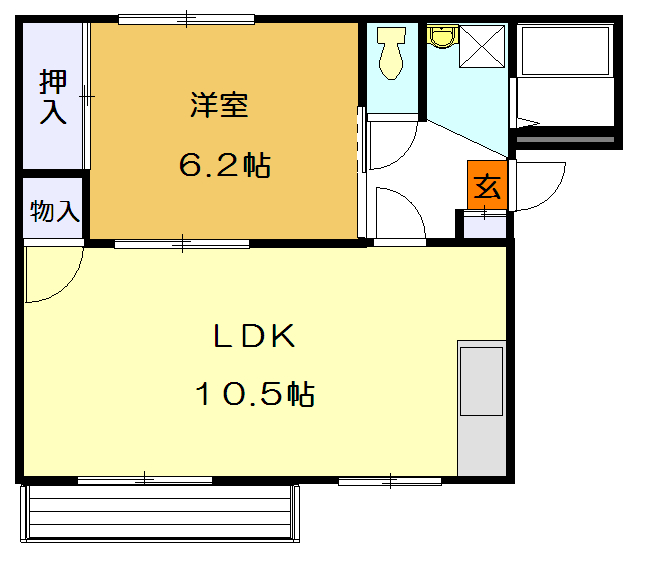 メゾンシンタク 102号室 間取り