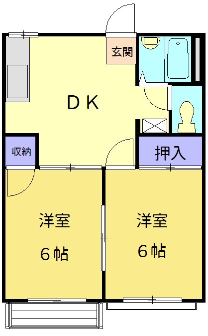 細野東コーポ 202号室 間取り