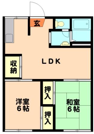 奥田コーポ 105号室 間取り