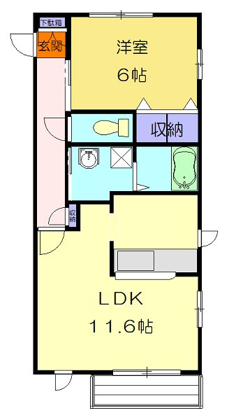 フィオーレⅡ 101号室 間取り