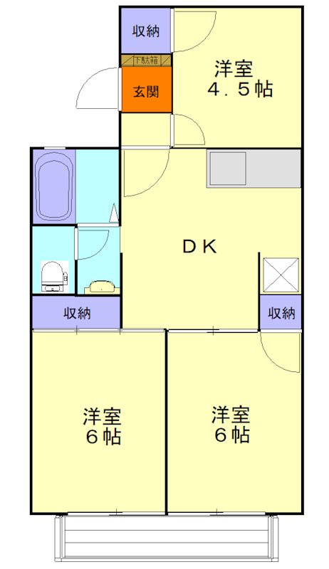 フラッツヨコタⅠ 202号室 間取り