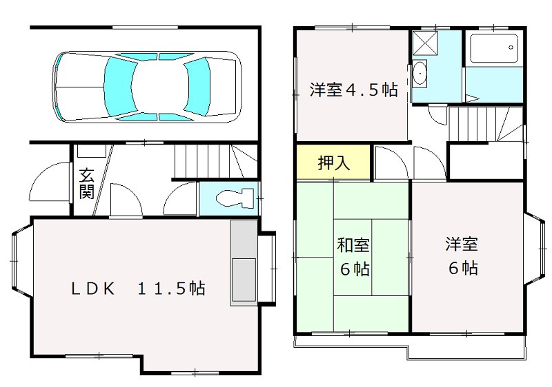 福田貸家 間取り