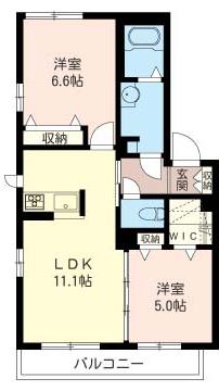 アマーブレ　Ⅱ 202号室 間取り