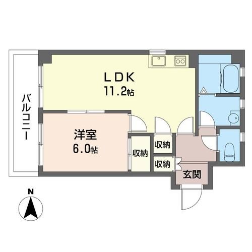 クレストハウス 401号室 間取り