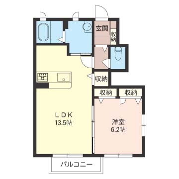 レカン弐番館 101号室 間取り