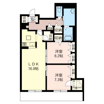 リベーラ岸町 102号室 間取り