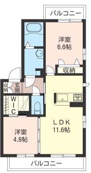 リラフォート　M-U 101号室 間取り