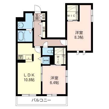 アレ　ア　ドゥ　マン 301号室 間取り